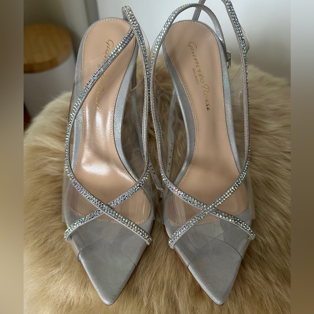 Gianvito Rossi Crystal strap transparent pumps